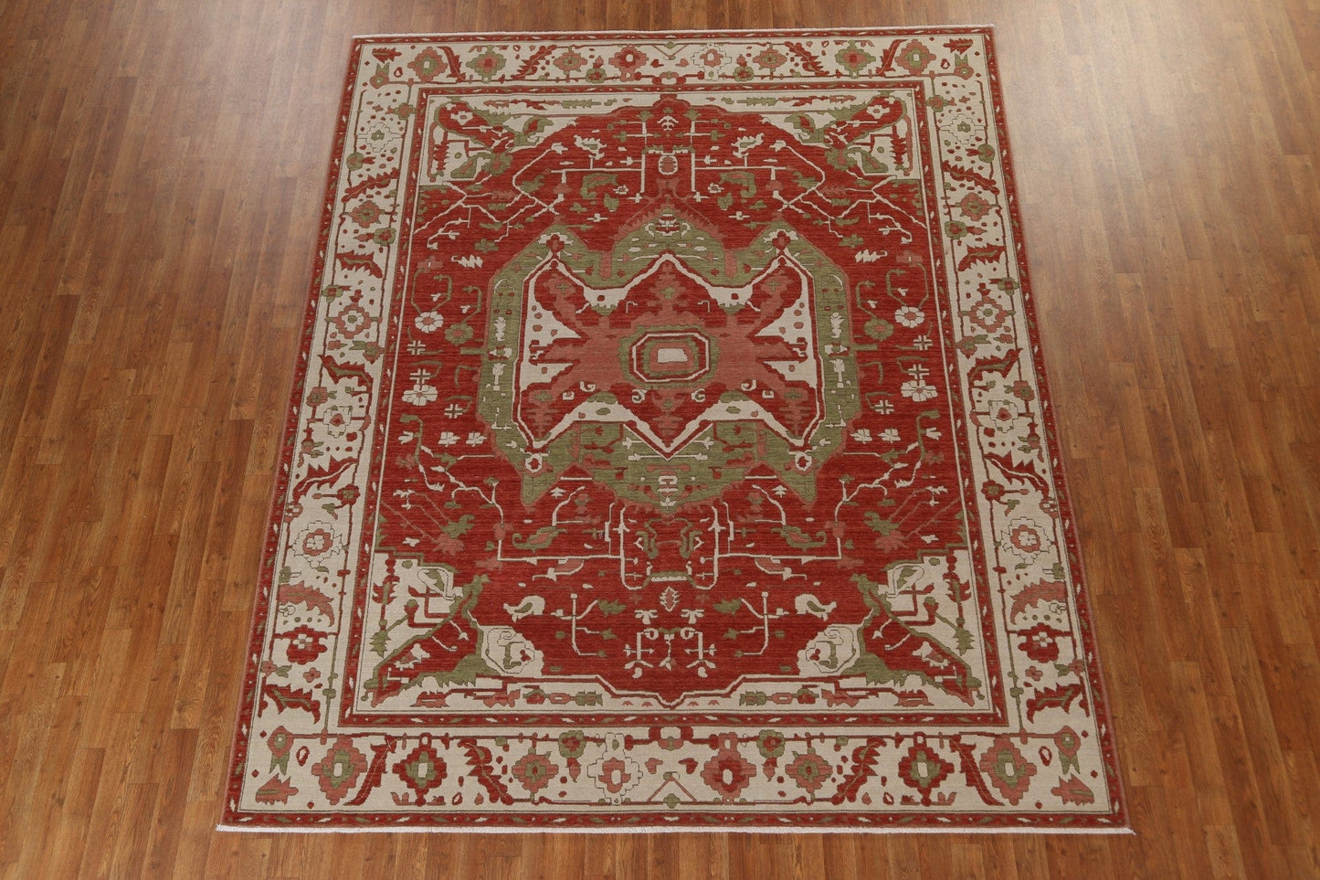 Geometric Heriz Serapi Wool Turkish Rug 8x10