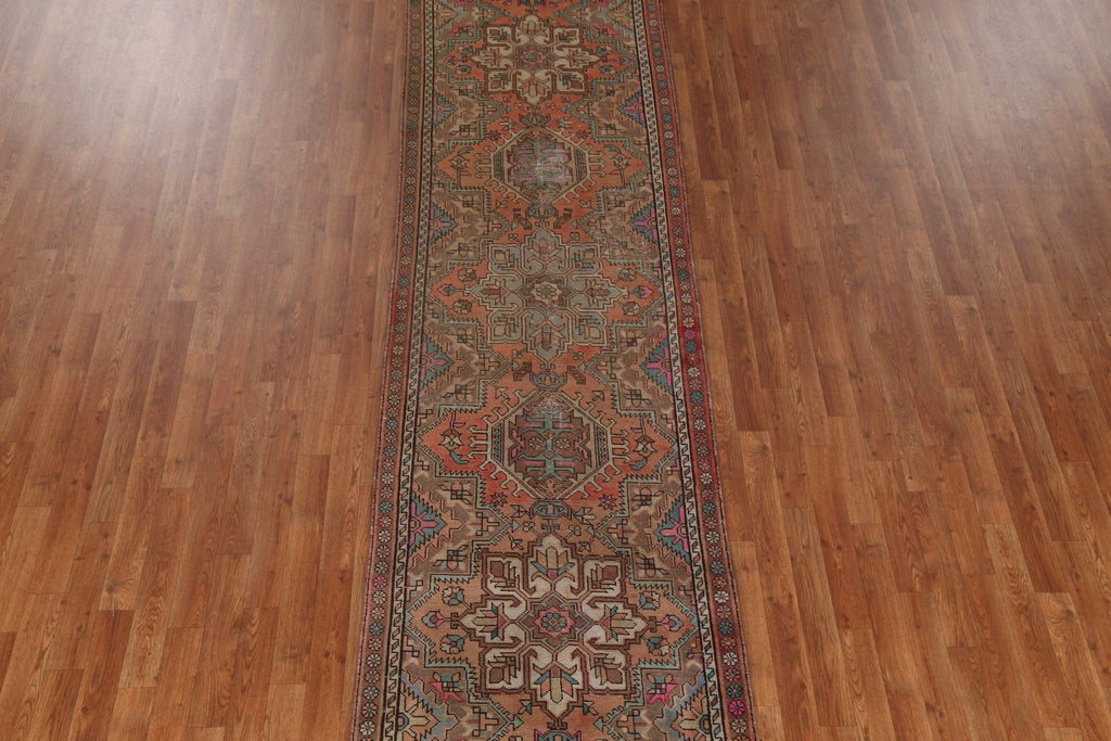 Geometric Wool Tabriz Persian Runner Rug 3x13