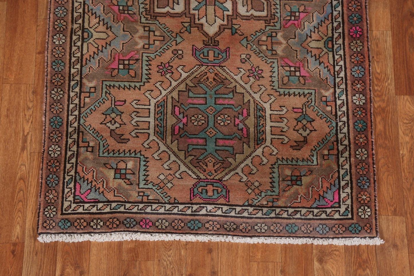 Geometric Wool Tabriz Persian Runner Rug 3x13