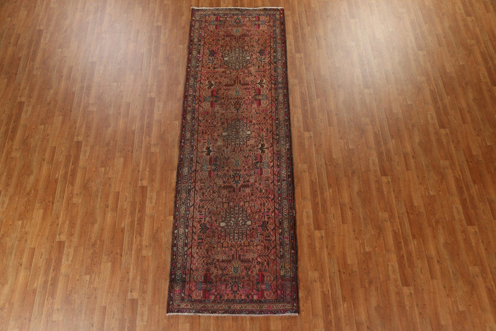 Tribal Geometric Hamedan Persian Runner Rug 4x11