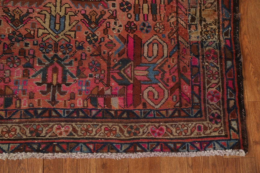 Tribal Geometric Hamedan Persian Runner Rug 4x11