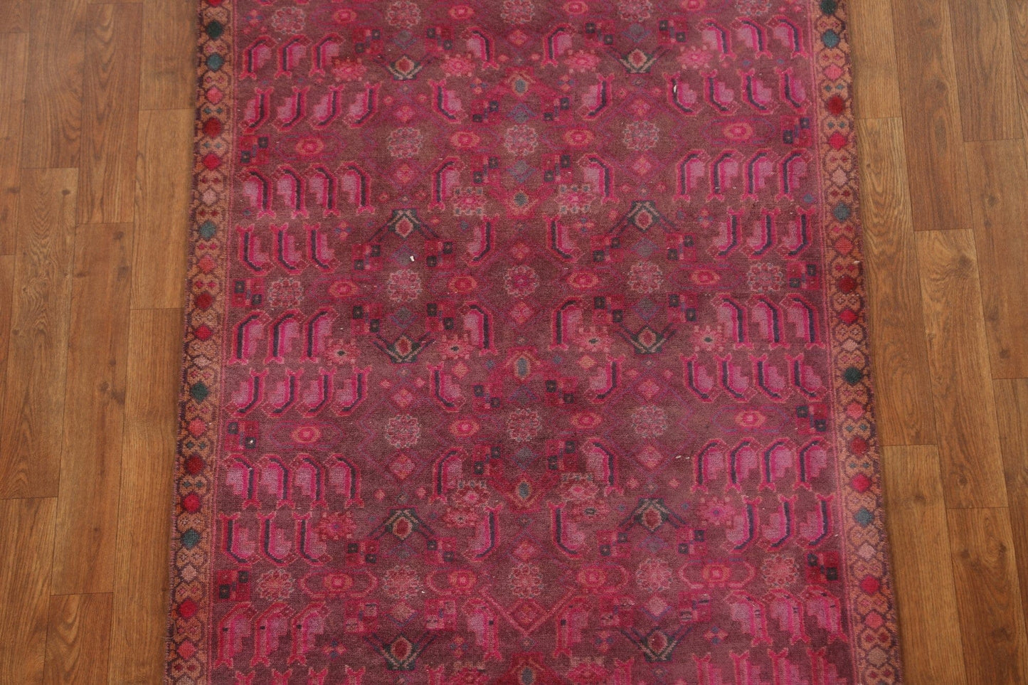 Vintage Wool Mahal Persian Runner Rug 3x9