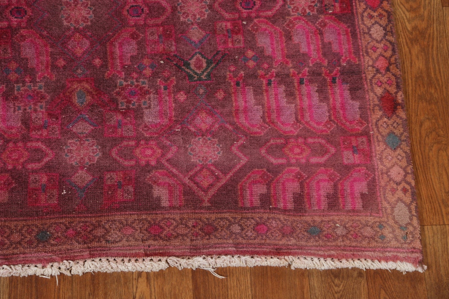 Vintage Wool Mahal Persian Runner Rug 3x9