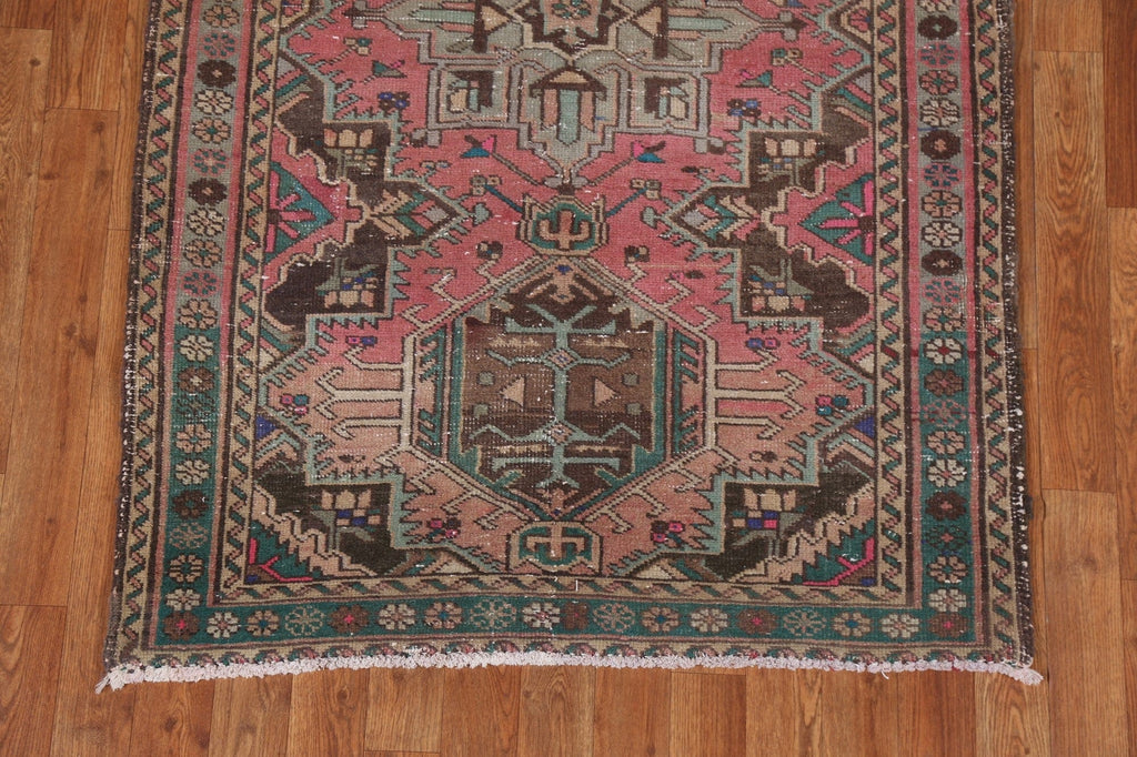 Geometric Pink Tabriz Persian Runner Rug 3x12