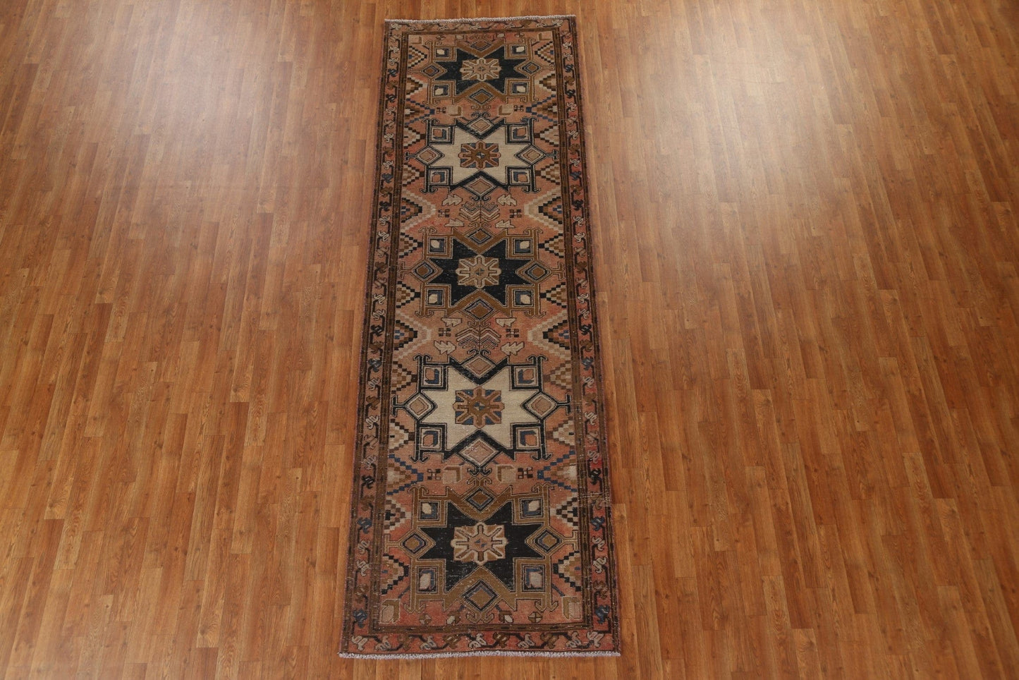 Geometric Tabriz Persian Runner Rug 3x11