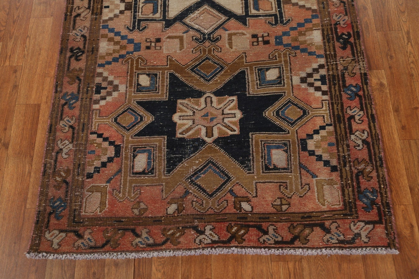 Geometric Tabriz Persian Runner Rug 3x11