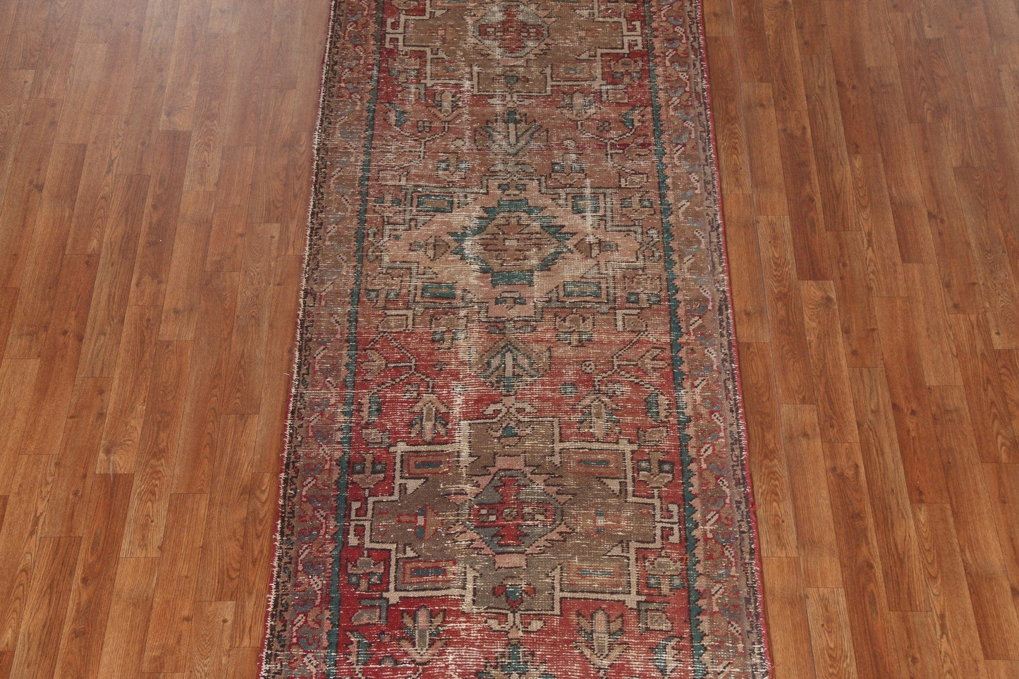 Handmade Wool Heriz Persian Runner Rug 3x10