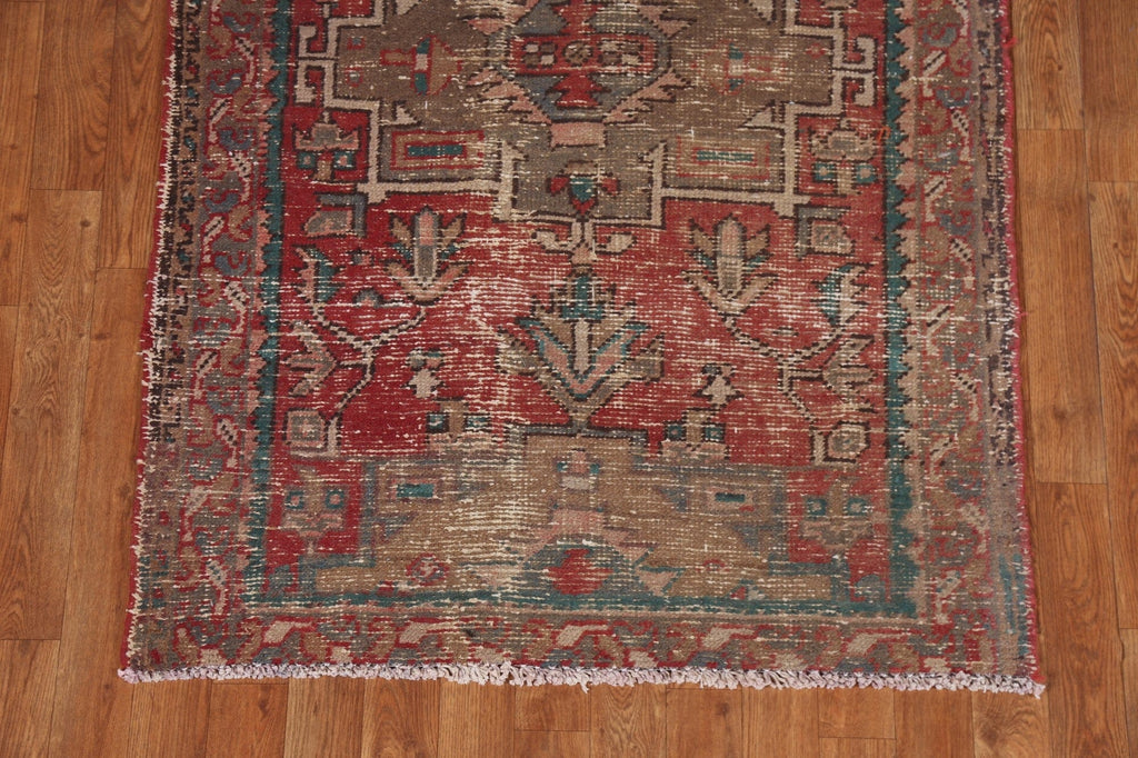 Handmade Wool Heriz Persian Runner Rug 3x10