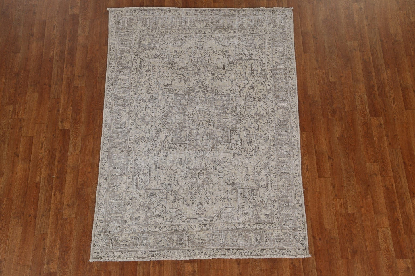 Distressed Wool Tabriz Persian Area Rug 5x6