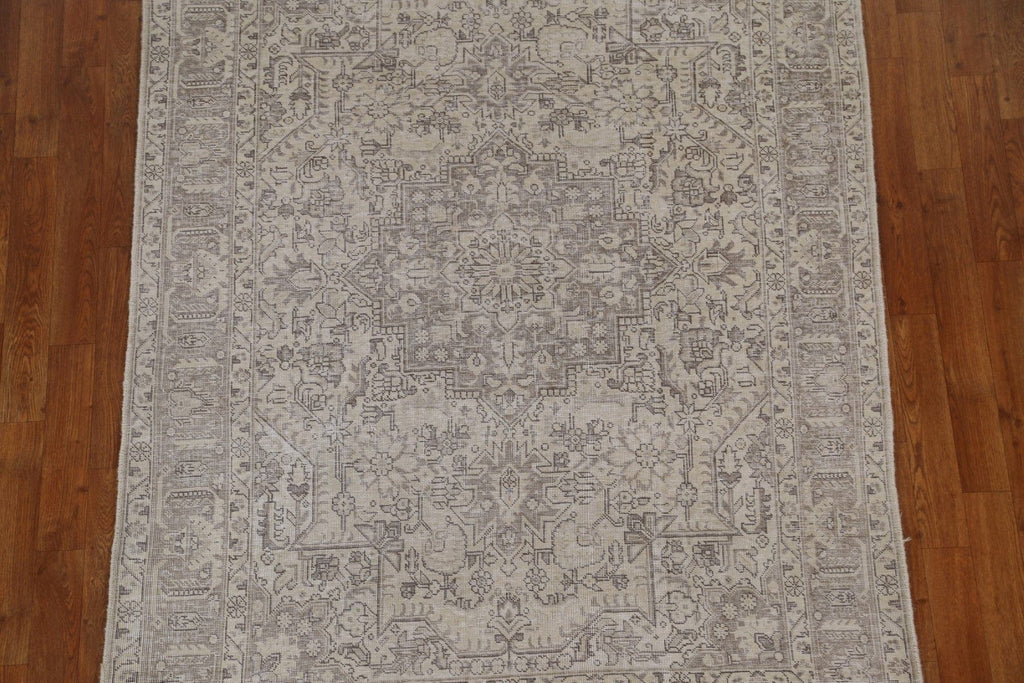 Distressed Wool Tabriz Persian Area Rug 5x6