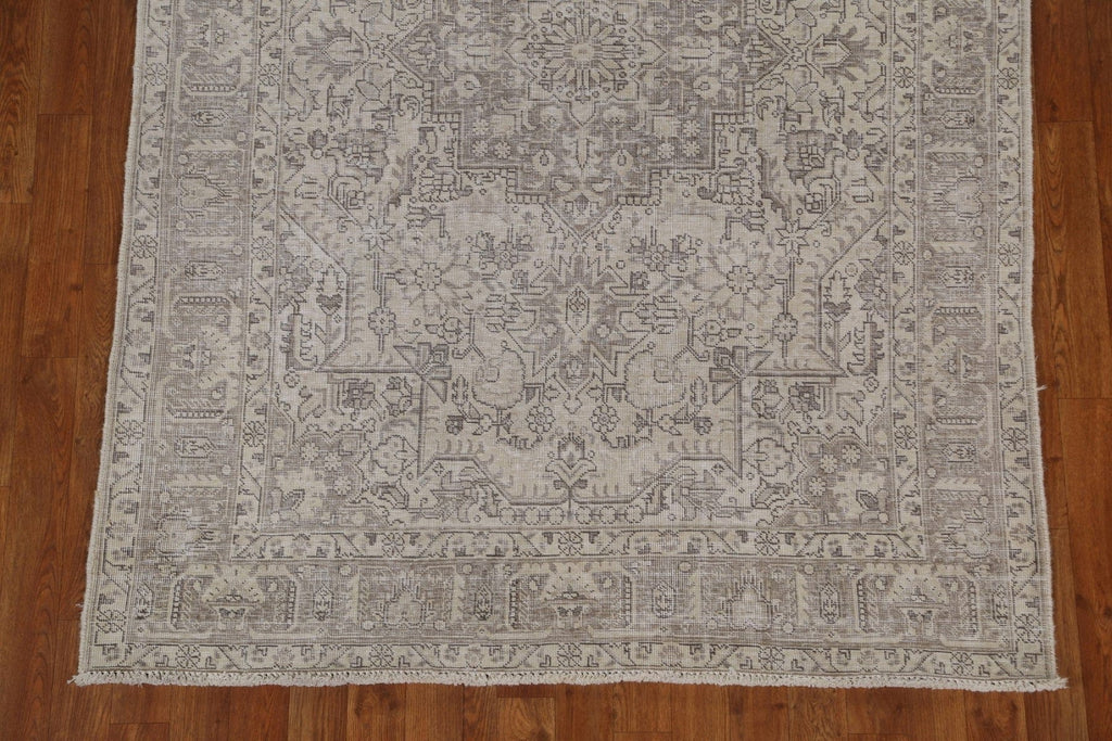 Distressed Wool Tabriz Persian Area Rug 5x6