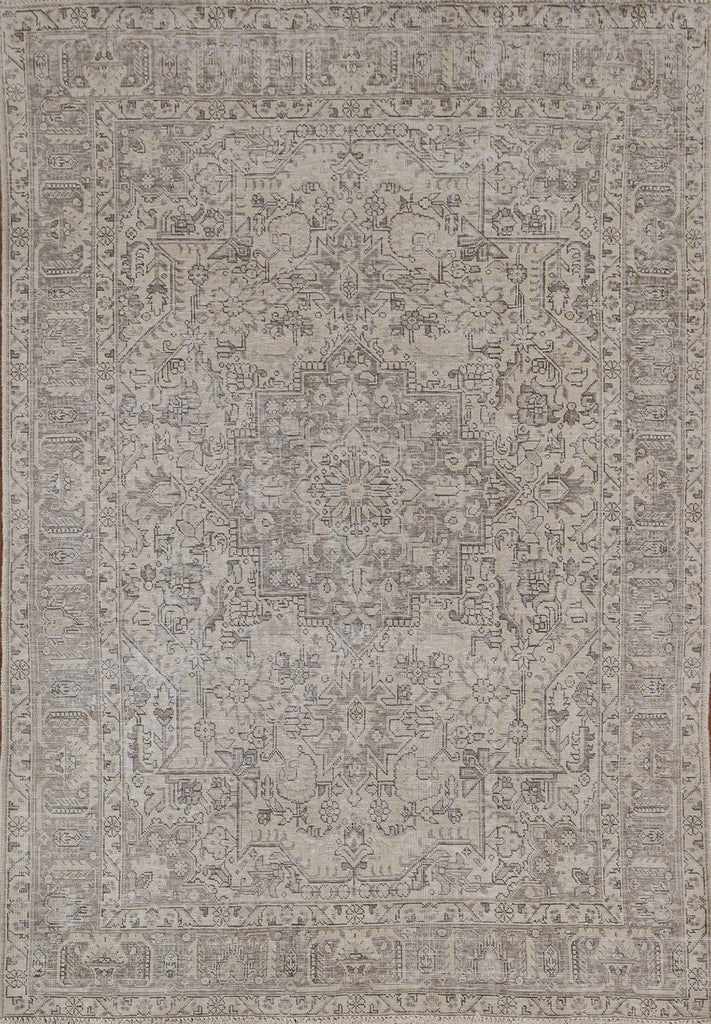 Distressed Wool Tabriz Persian Area Rug 5x6