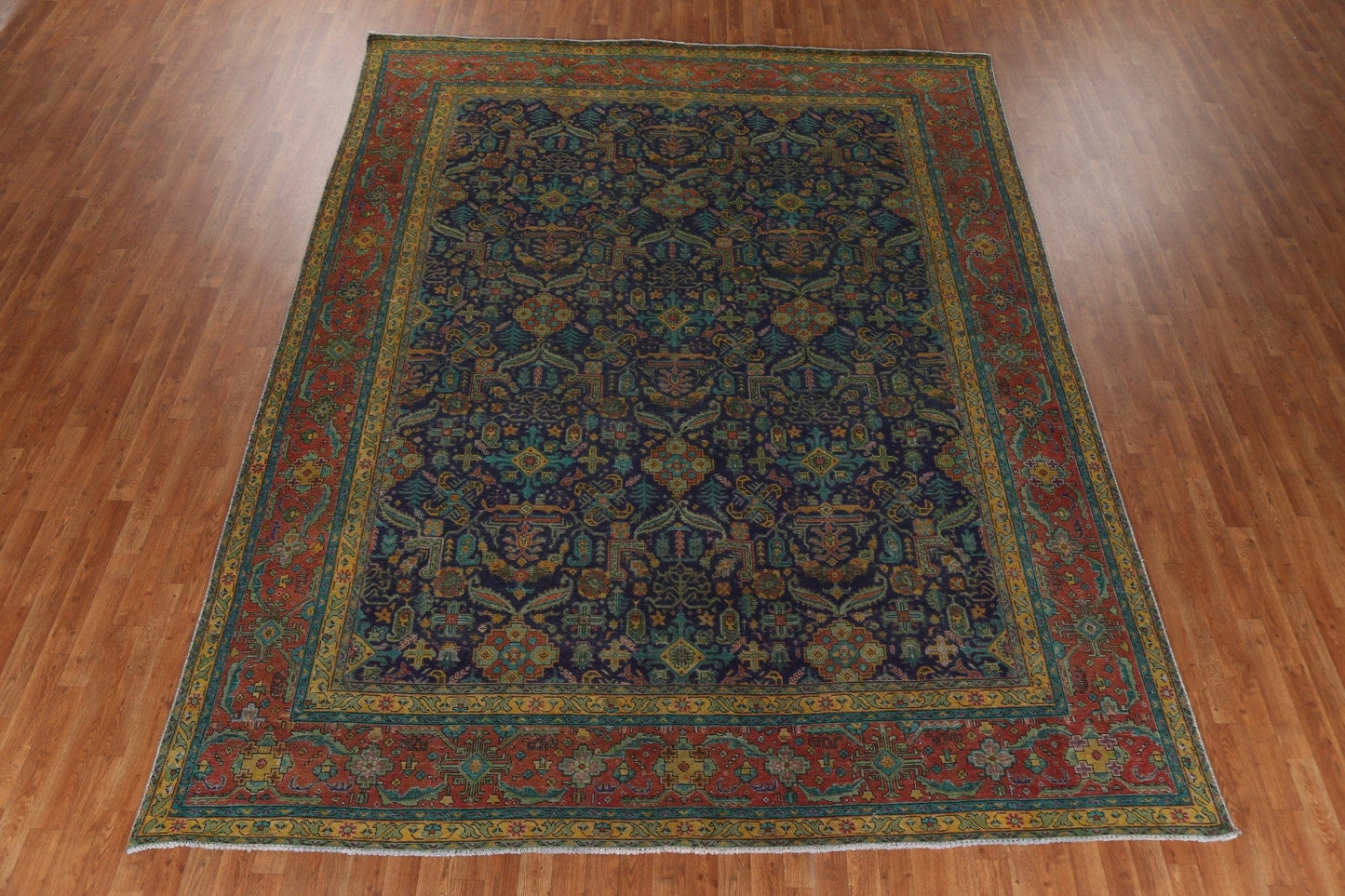 Vintage Handmade Tabriz Persian Area Rug 9x13