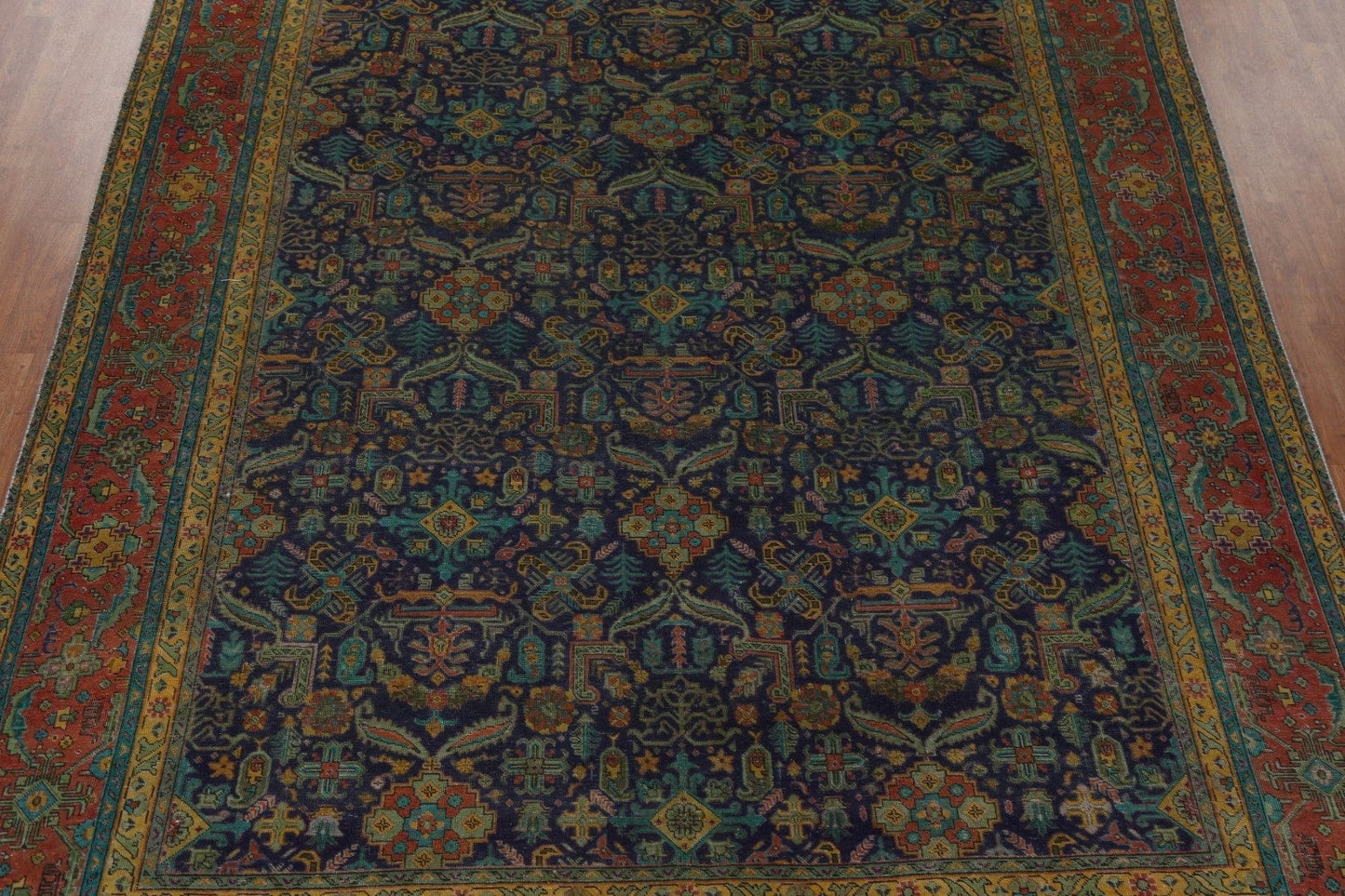 Vintage Handmade Tabriz Persian Area Rug 9x13