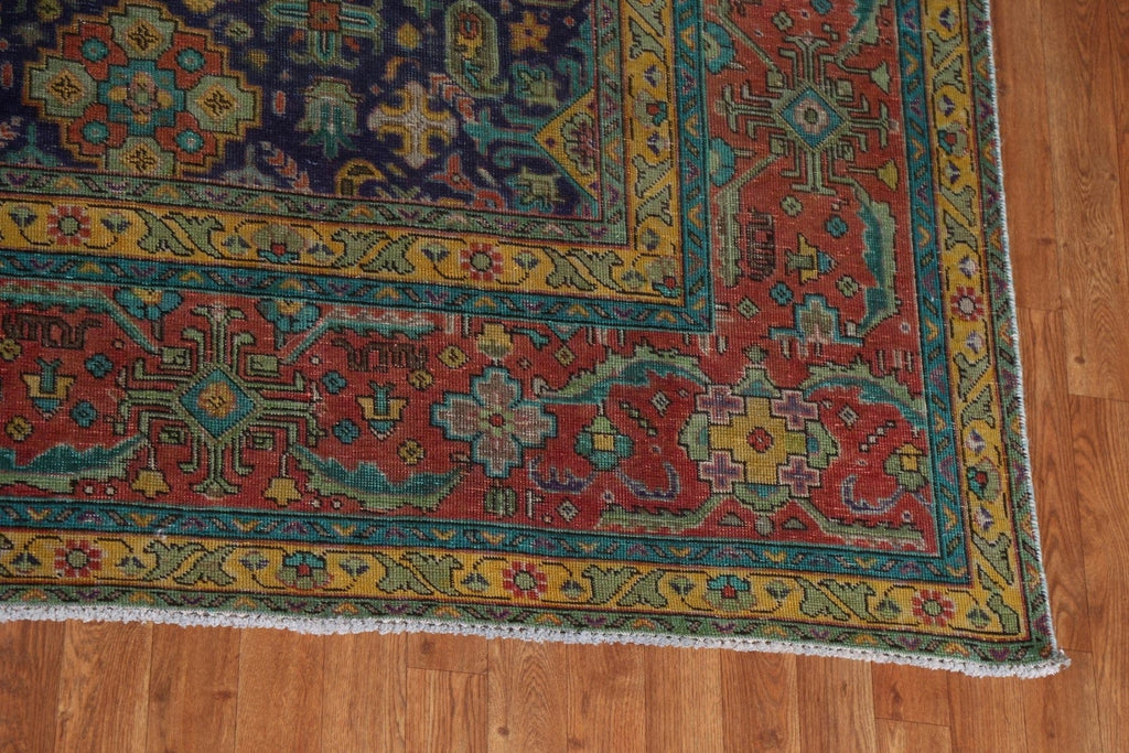 Vintage Handmade Tabriz Persian Area Rug 9x13