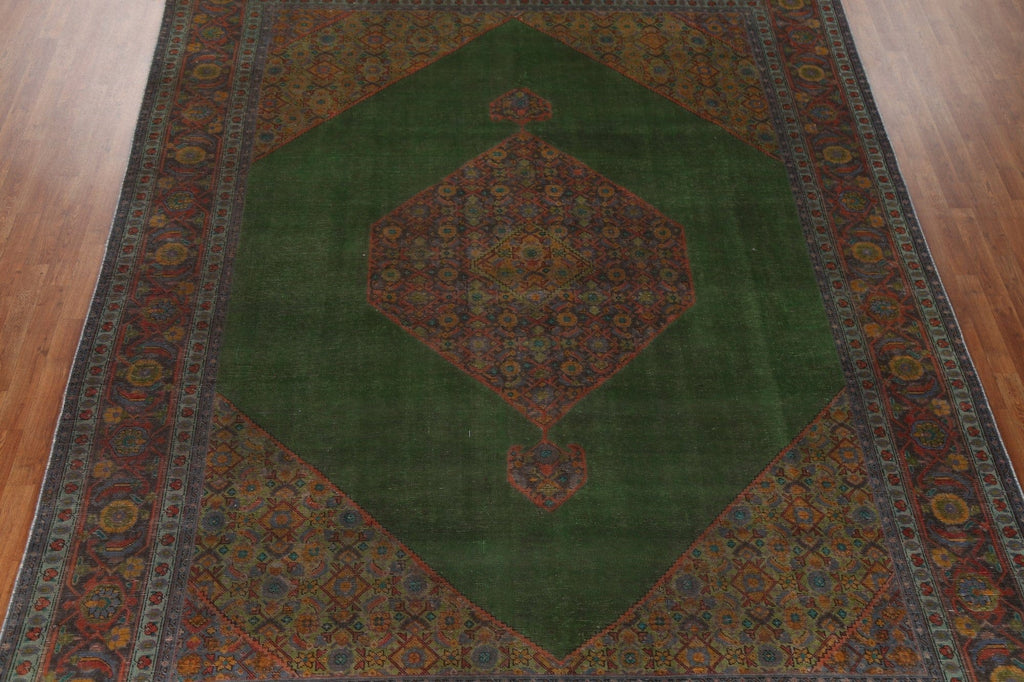 Over-Dyed Green Tabriz Persian Area Rug 10x13