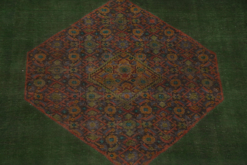 Over-Dyed Green Tabriz Persian Area Rug 10x13