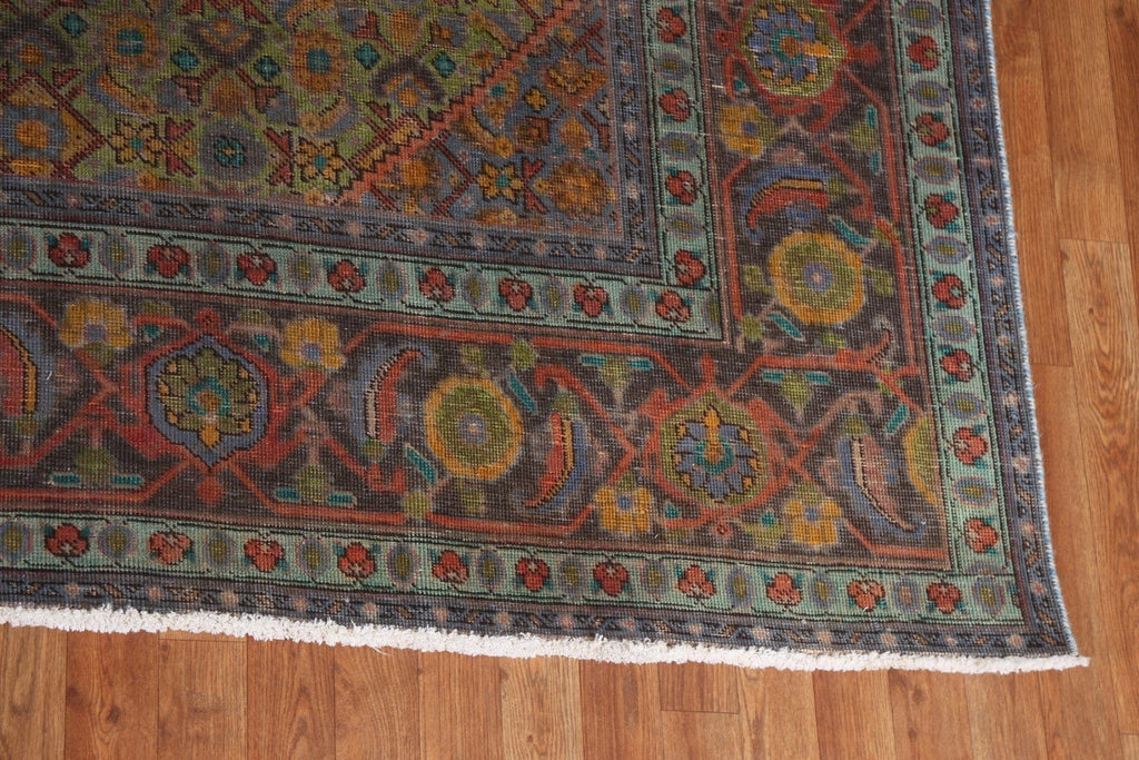 Over-Dyed Green Tabriz Persian Area Rug 10x13