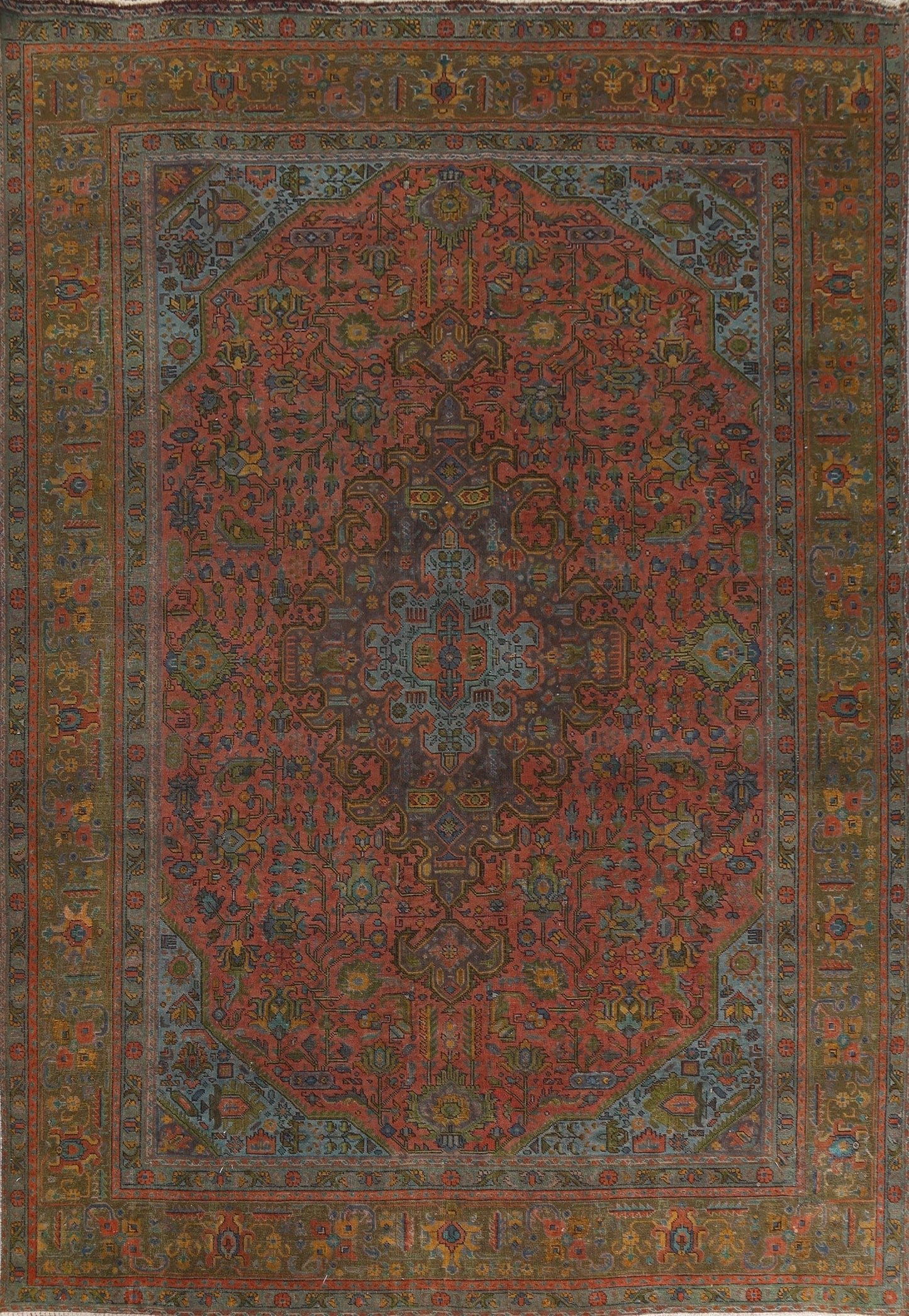 Over-Dyed Tabriz Handmade Persian Rug 10x13