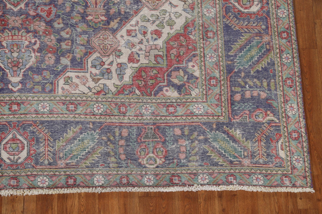 Hand-Knotted Blue Tabriz Persian Area Rug 8x12