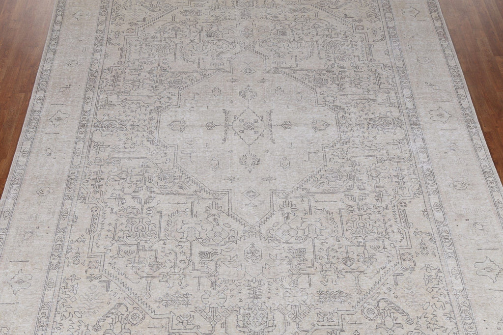 Distressed Wool Tabriz Persian Area Rug 10x12