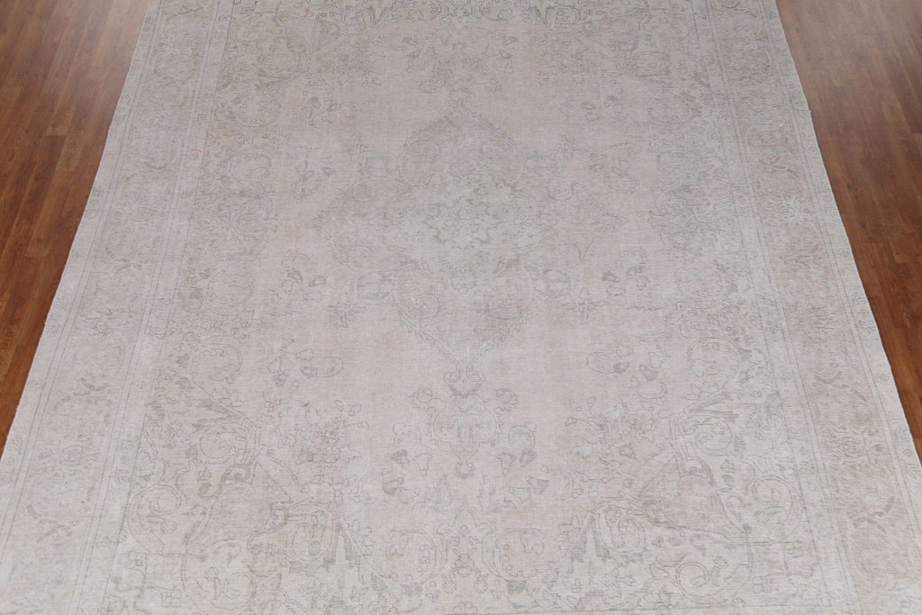 Distressed Wool Tabriz Persian Rug 10x13