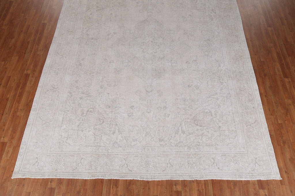 Distressed Wool Tabriz Persian Rug 10x13