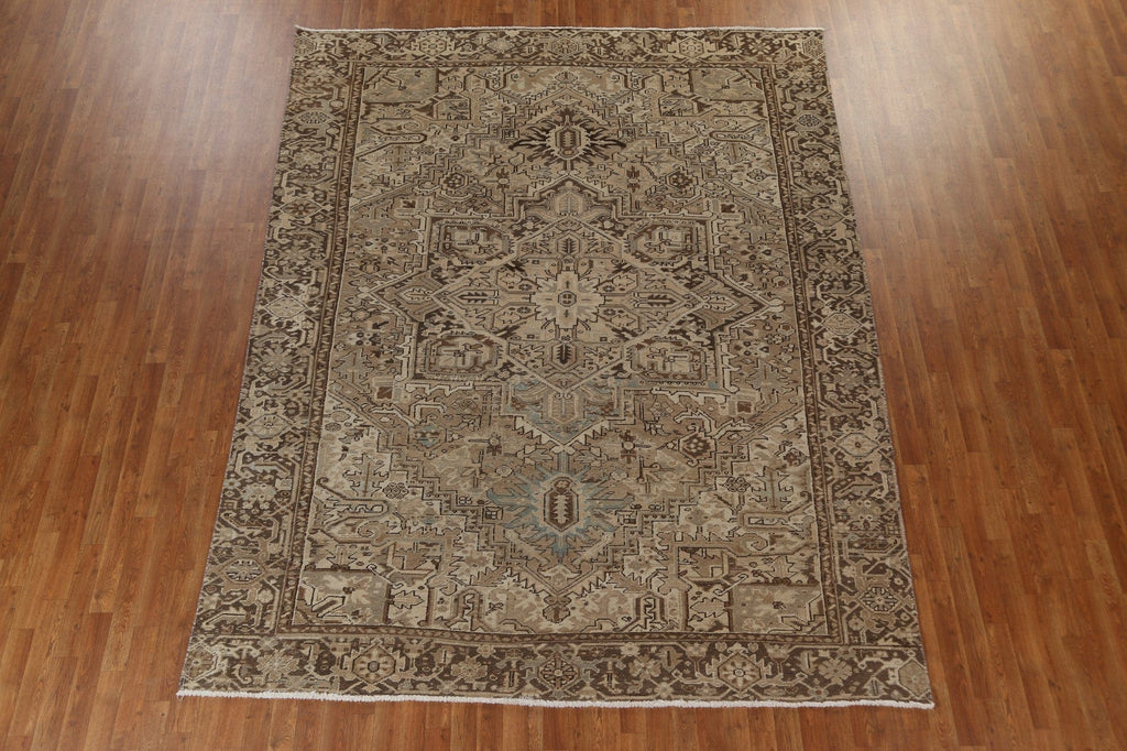 Geometric Wool Heriz Persian Area Rug 8x11