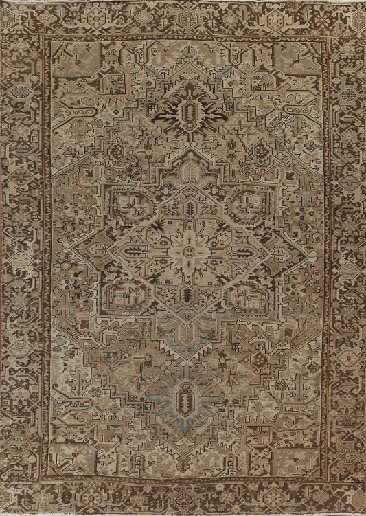 Geometric Wool Heriz Persian Area Rug 8x11