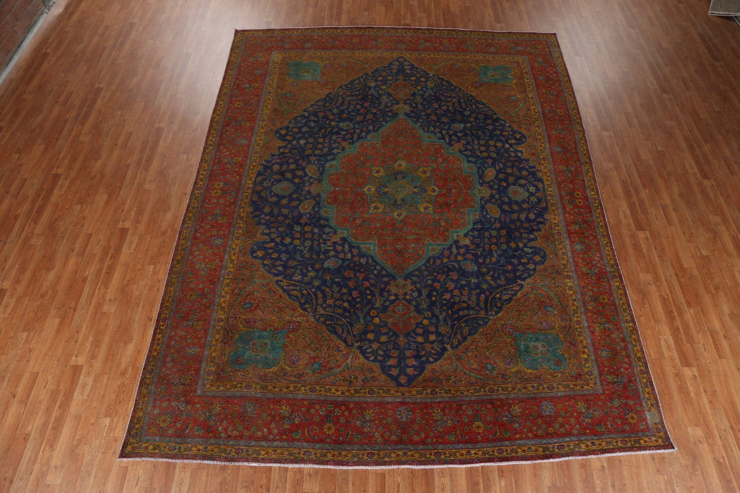 Vintage Floral Tabriz Persian Area Rug 10x13