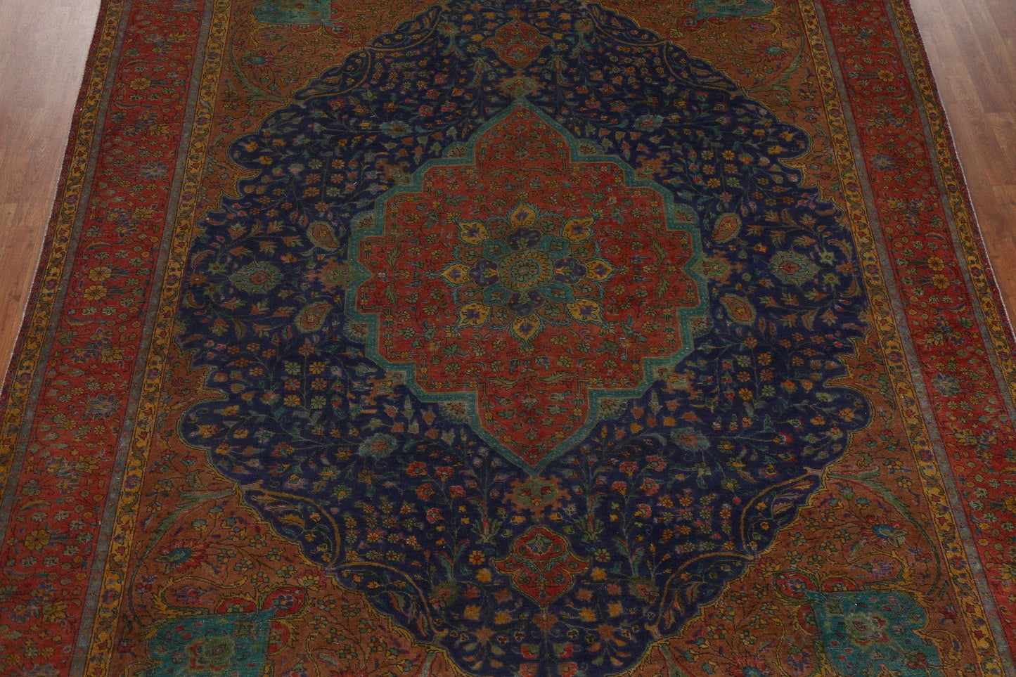 Vintage Floral Tabriz Persian Area Rug 10x13