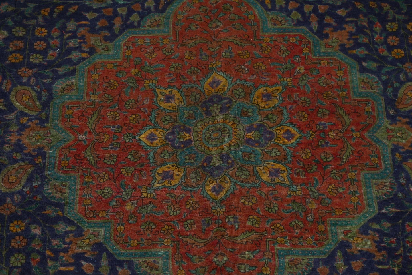 Vintage Floral Tabriz Persian Area Rug 10x13