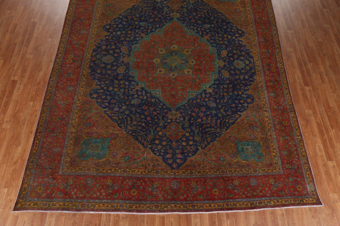 Vintage Floral Tabriz Persian Area Rug 10x13