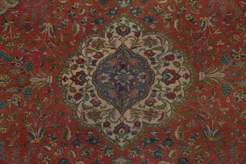 Distressed Over-Dyed Tabriz Persian Area Rug 10x13