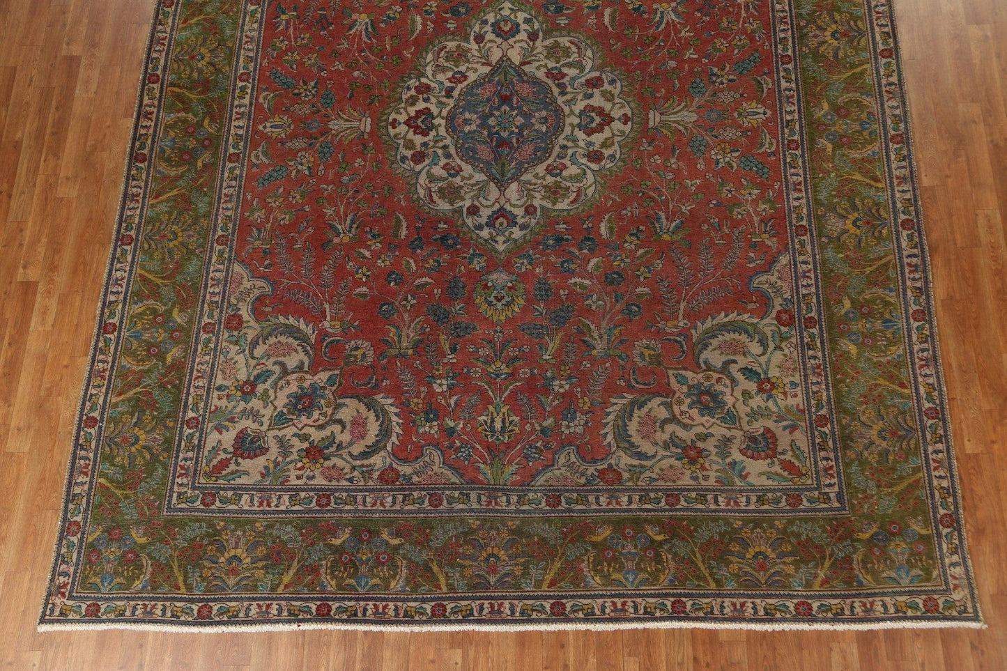 Distressed Over-Dyed Tabriz Persian Area Rug 10x13