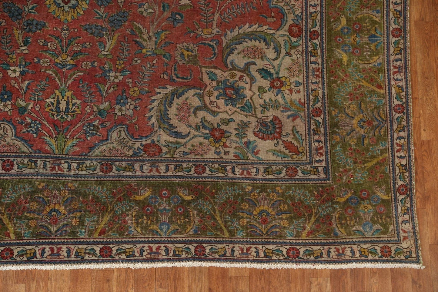 Distressed Over-Dyed Tabriz Persian Area Rug 10x13