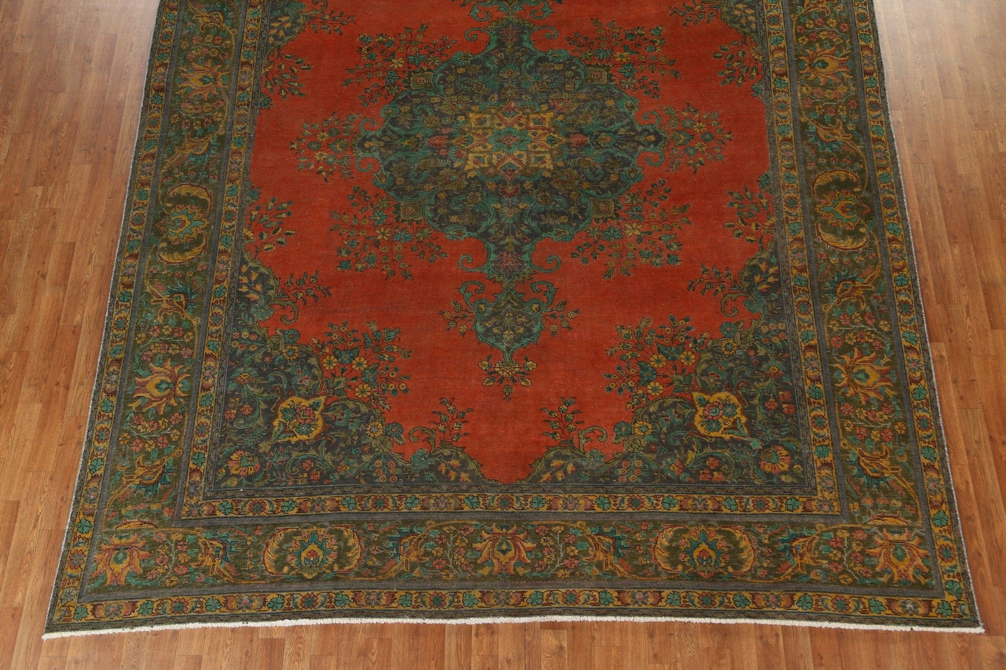 Distressed Over-Dyed Tabriz Persian Area Rug 10x12