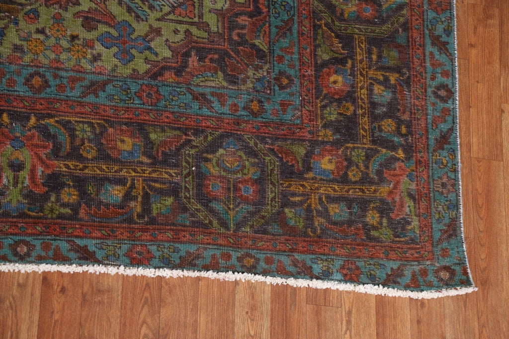 Distressed Over-Dyed Tabriz Persian Area Rug 10x13