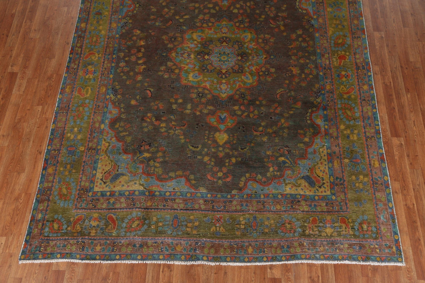 Distressed Over-Dyed Tabriz Persian Area Rug 8x11