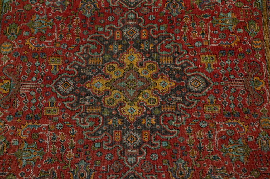 Distressed Over-Dyed Tabriz Persian Area Rug 8x11