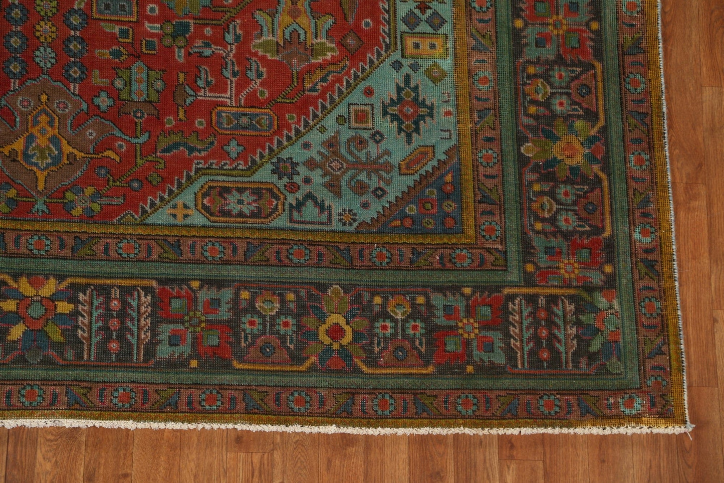 Distressed Over-Dyed Tabriz Persian Area Rug 8x11