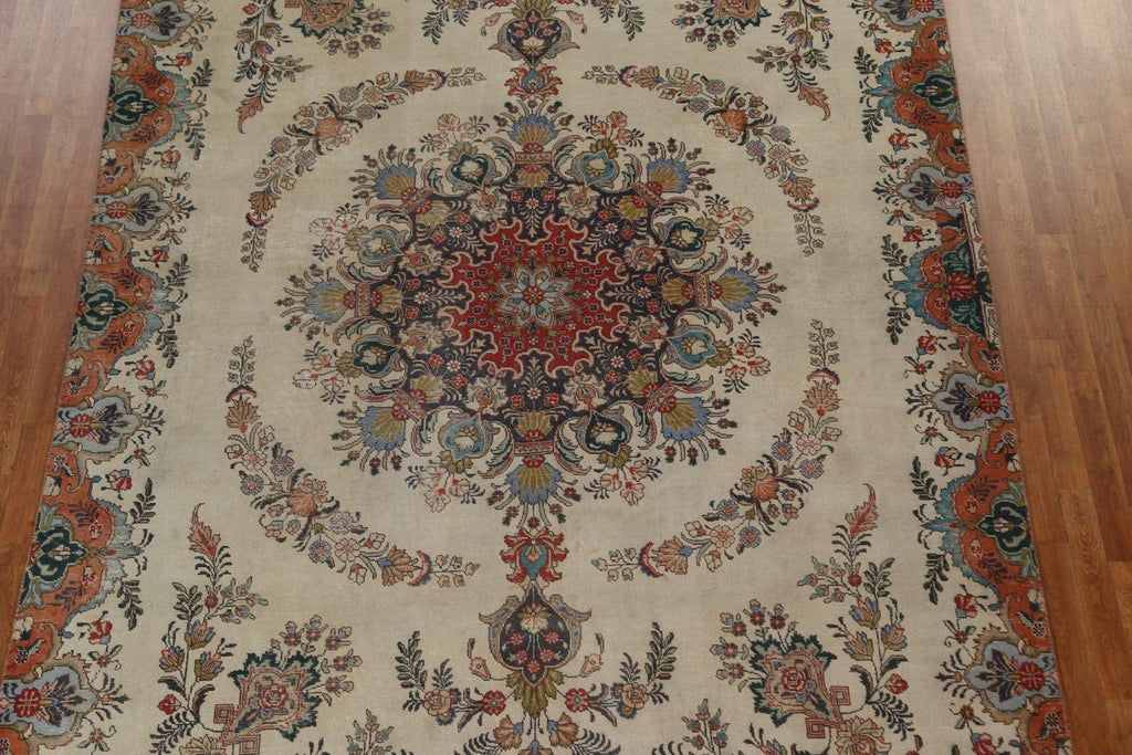 Vintage Floral Tabriz Persian Area Rug 8x13