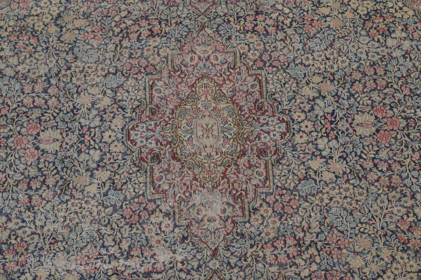 Antique Floral Kerman Persian Wool Rug 10x13