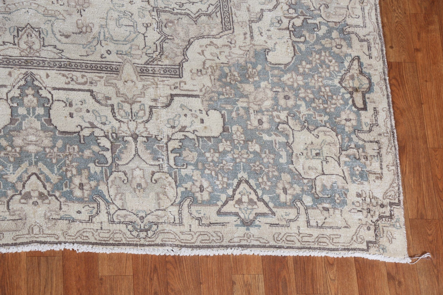 Distressed Wool Kerman Persian Rug 9x13