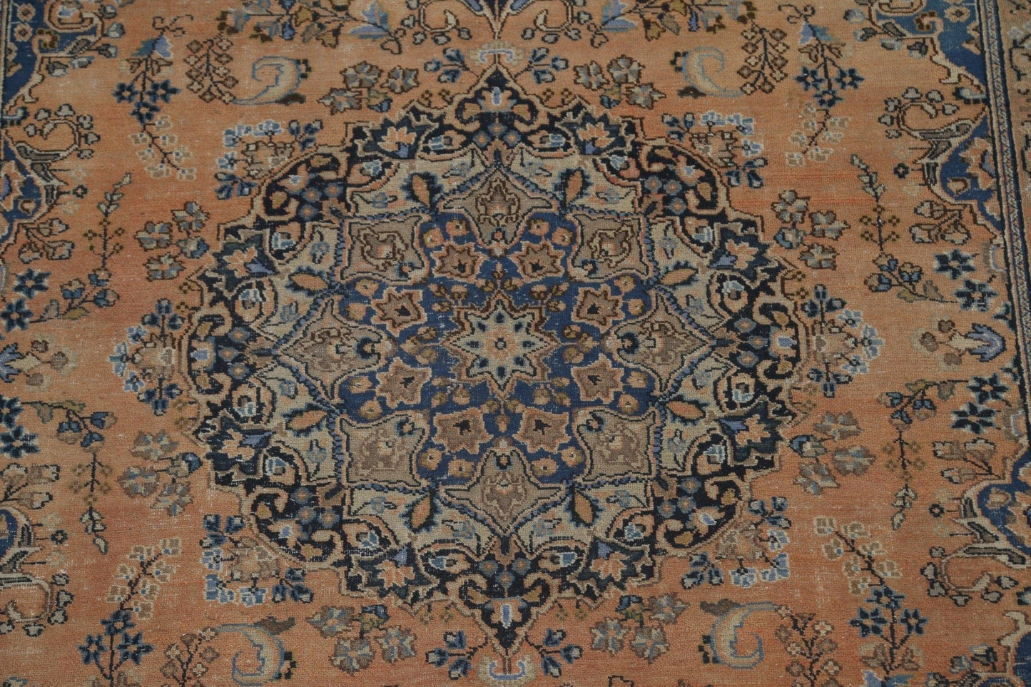 Floral Wool Handmade Mashad Persian Area Rug 8x11