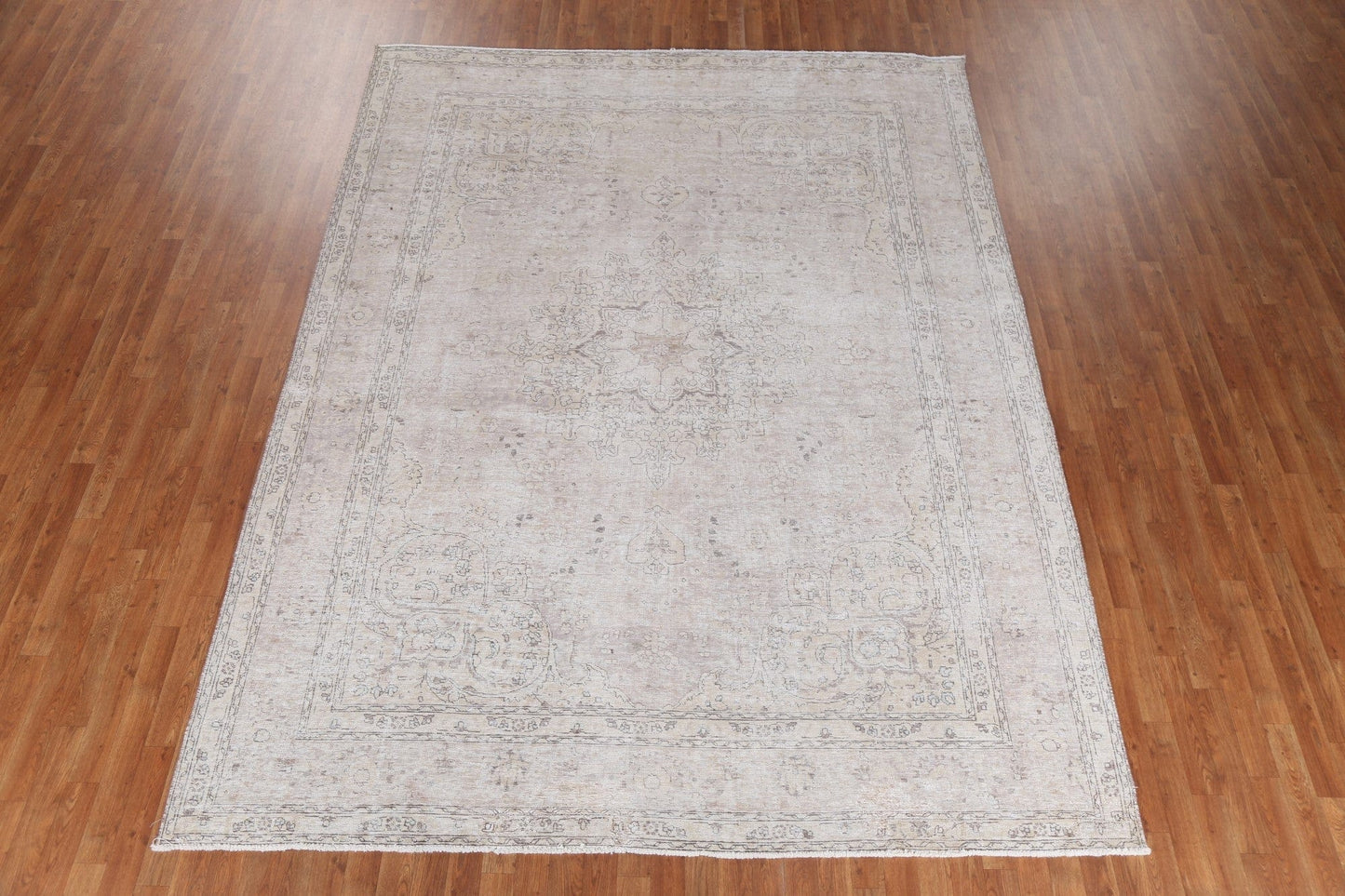 Vintage Muted Handmade Wool Tabriz Persian Rug 8x11