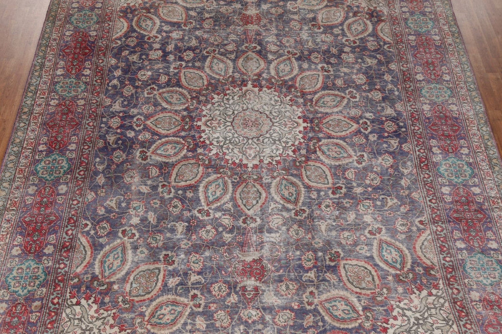 Vintage Floral Tabriz Persian Area Rug 10x13