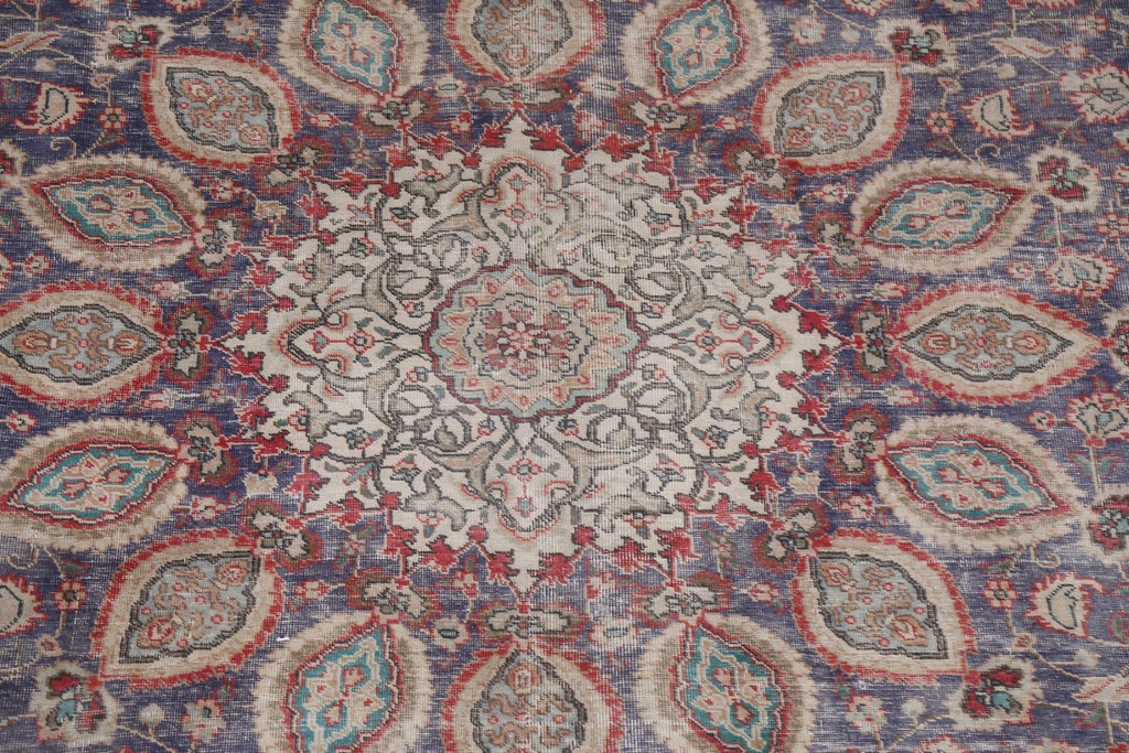 Vintage Floral Tabriz Persian Area Rug 10x13