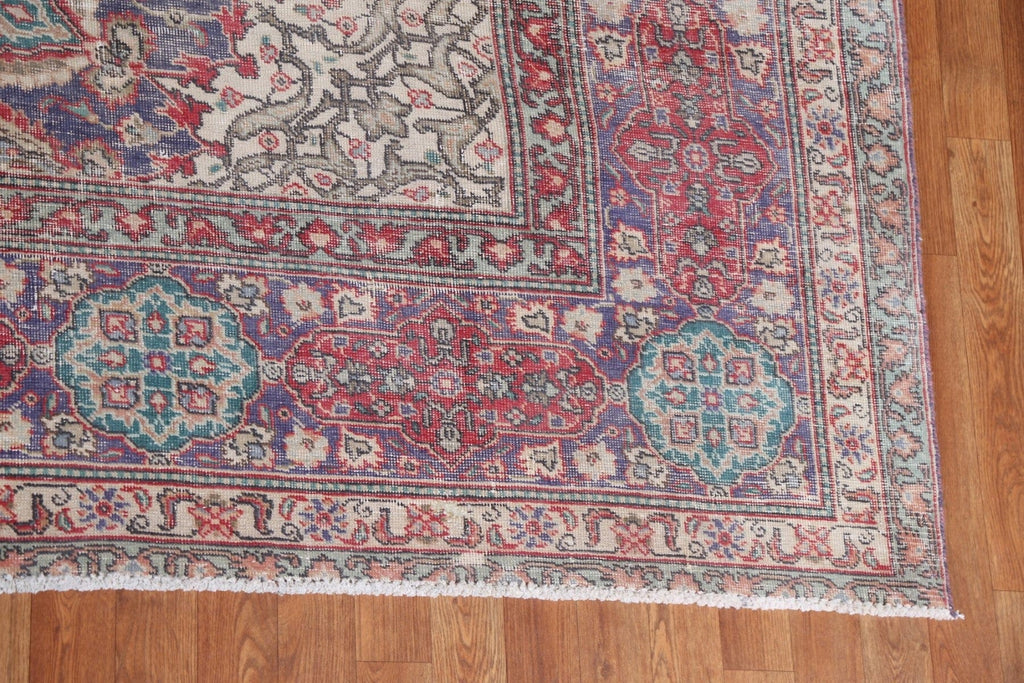 Vintage Floral Tabriz Persian Area Rug 10x13