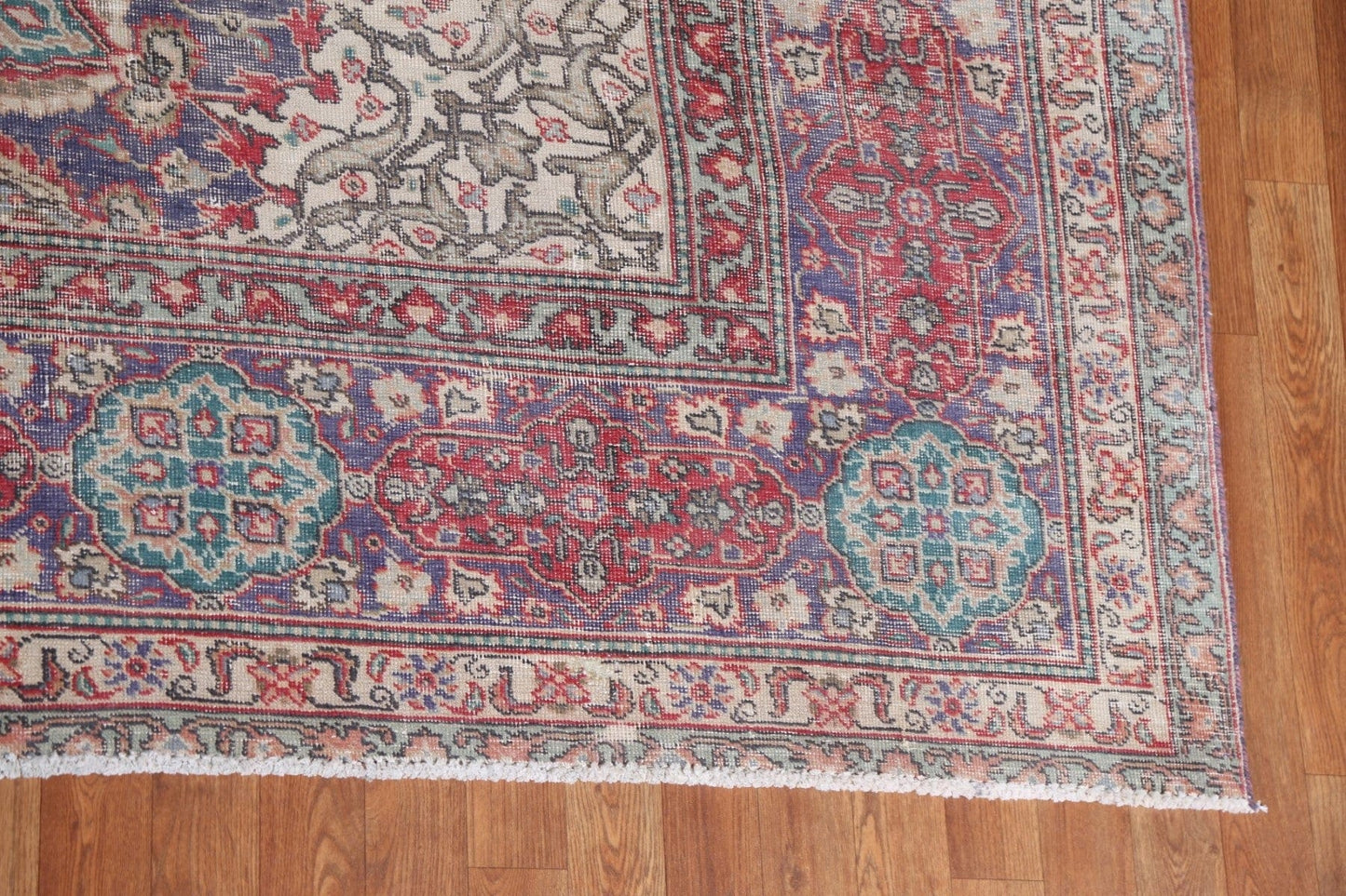 Vintage Floral Tabriz Persian Area Rug 10x13